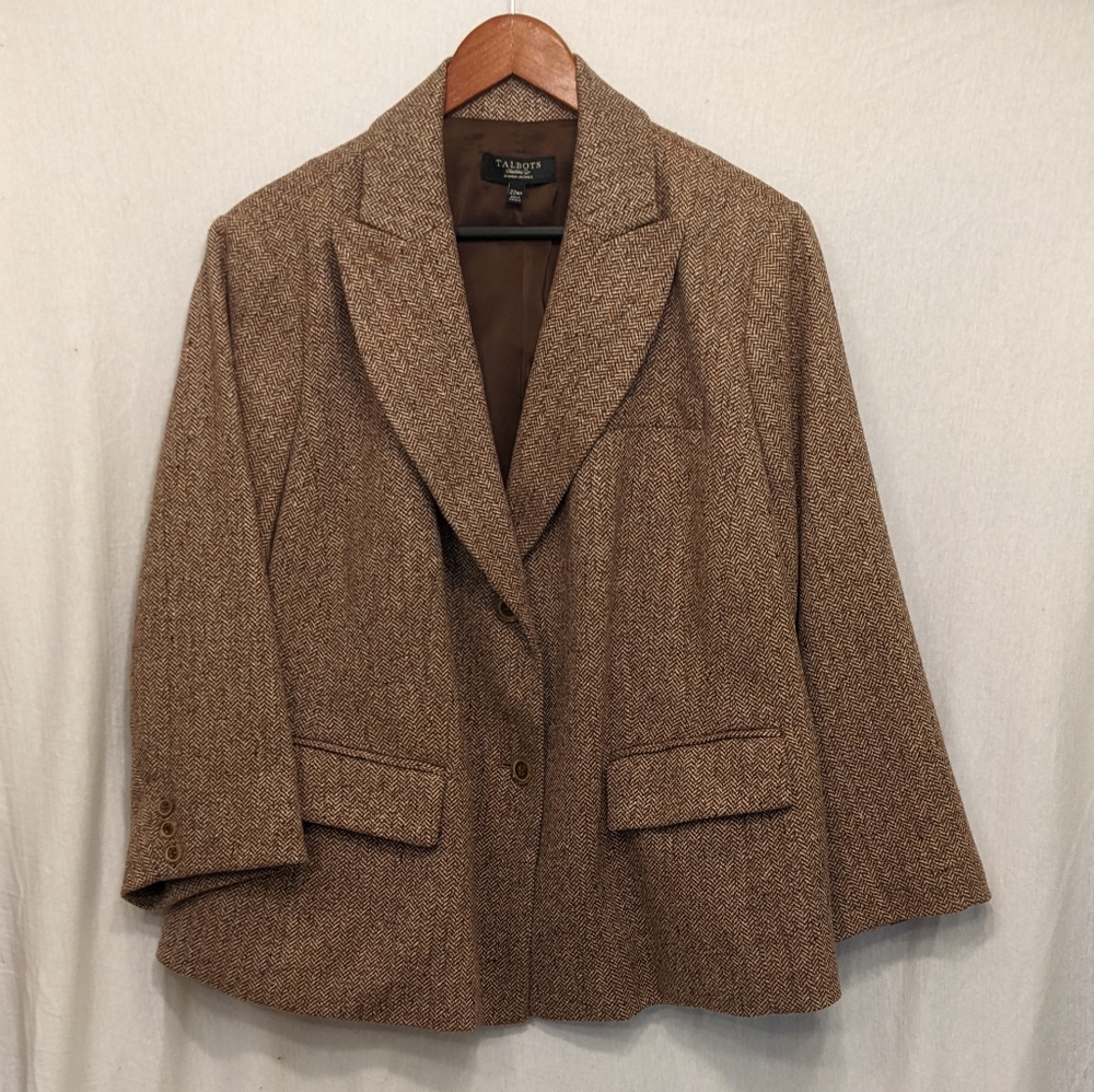 Talbots Wool Herringbone Blazer size 22WP